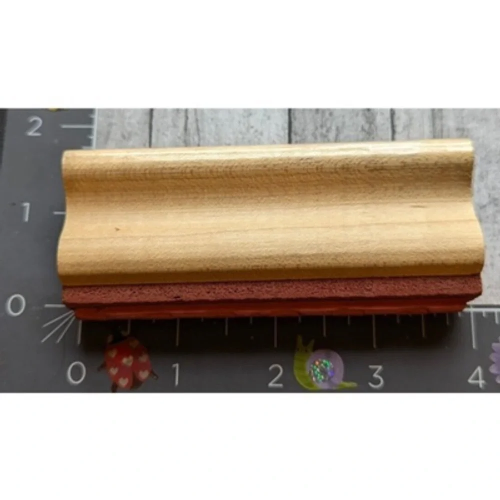 The Stamp Pad Wavy Zig Zag Lines Design Rubber Stamp Wood #F46